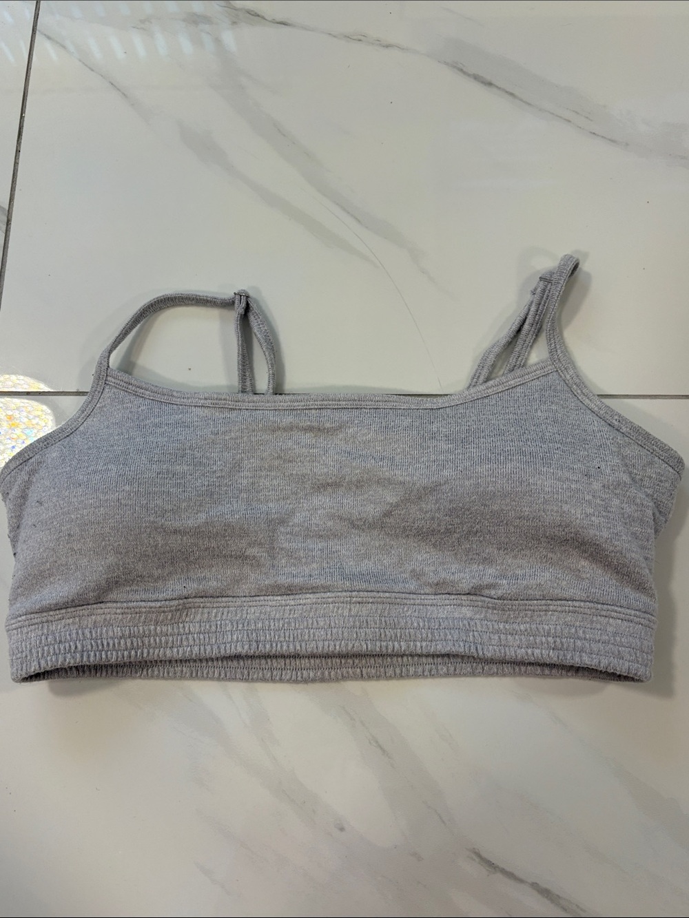 Gilly Hicks Light Gray Seamless Double-Strap Bralette